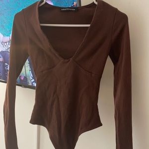 Chocolate bustier bodysuit